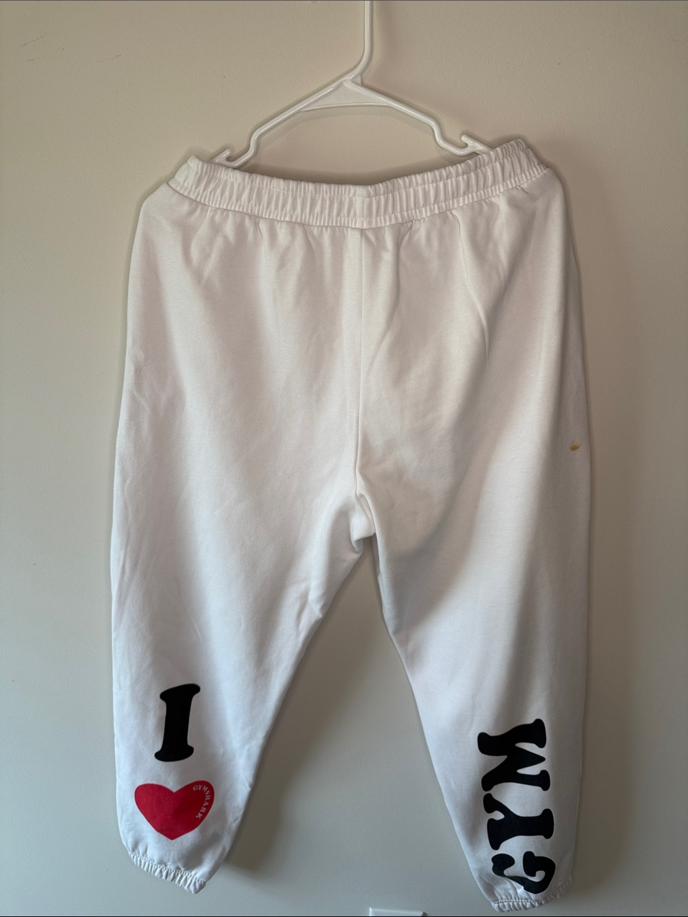 Gymshark White Sweatshirt with Black Logo Tag